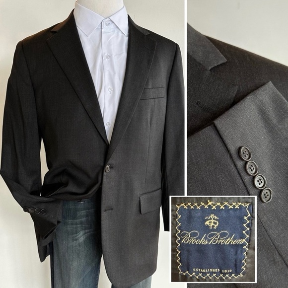 Brooks Brothers Mens Suit Jacket Blazer Sport Coat Two Button 42R Casual Suits